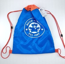 Build a Bear Workshop Toy Bear Carrier Bag 1997 Blue Orange String Backpack NEW