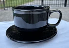 Retired Post 86 Fiesta Black Jumbo Cup and Saucer Set Very Good Used Condition