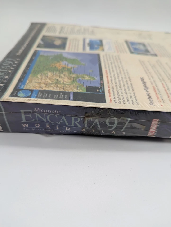 Encarta 97 World Atlas English Edition Microsoft 1996 Big Box PC CD New Sealed - Image 4 of 4
