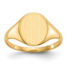 10k Yellow Gold 11.0x9.5mm Closed Back Signet...