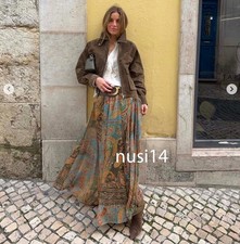 ZARA NEW WOMAN PAISLEY PRINTED MIDI SKIRT WITH BELT XS-XL 3897/074/330