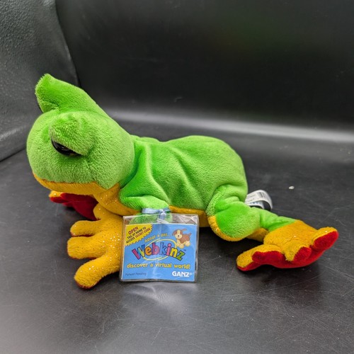 Ganz Webkinz Plush tree frog green 8" Toy with Sealed Code HM109 - Picture 2 of 9