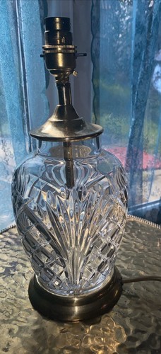 Waterford Unmarked Heavy Blenheim Leaded Diamond Cut Crystal Solid Brass Lamp - Picture 2 of 15
