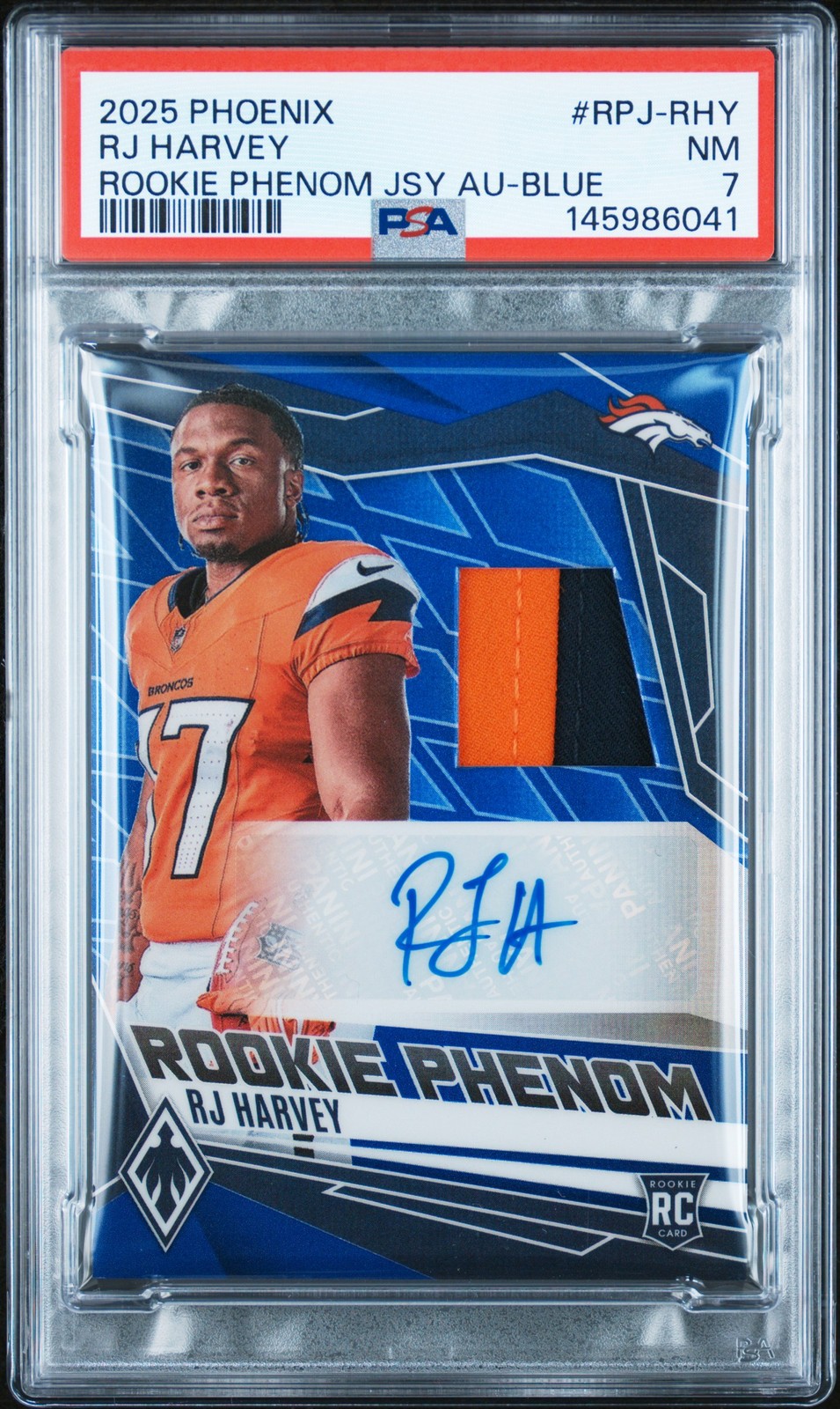 RJ Harvey Panini Phoenix Rookie Phenom Jersey Autographs #RPJRHY Blue