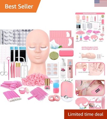 Complete Lash Extension Set for Professionals: Tools, Fan & Mannequin Included