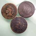 THE 1870's COLLECTION- LOT OF 1875, 1876  & 1879 INDIAN CENT (#41872)