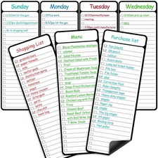 Dry Erase Whiteboard, 4x11 Inch Weekly Planner, Chore Chart, 7 Pieces