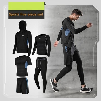 5 Teile/Set Herren Trainingsanzug Kompressionskleidung Fußball Sport