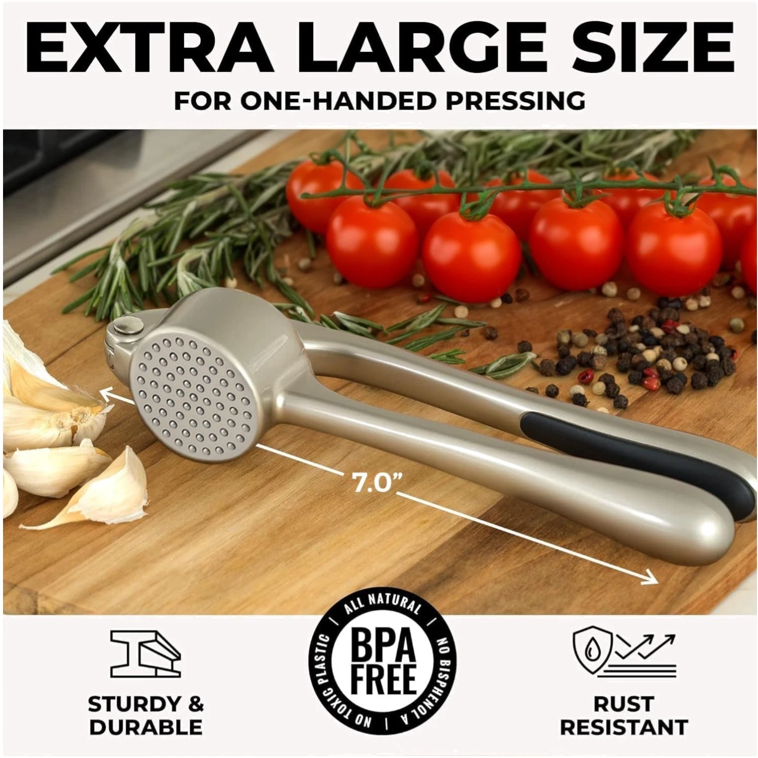 Garlic Press Set - Rust-Proof Mincer Tool
Opens in a new window or tab