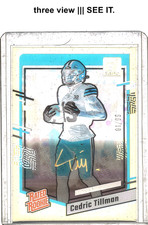 ||| 1/99 CEDRIC TILLMAN 2023 Panini Clearly Donruss Blue Auto 54 RC Rated Rookie