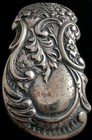 Vintage Match Safe Vesta Repousse Scroll Design Antique Art Nouveau 1890's