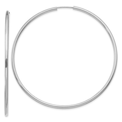 14K Weißgold minimalistische runde Creolen leicht klassisch Alltag Schmuck