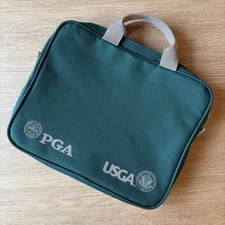 Vintage PGA USGA Media Bag Briefcase Green VTG Made In USA Golf Collectible