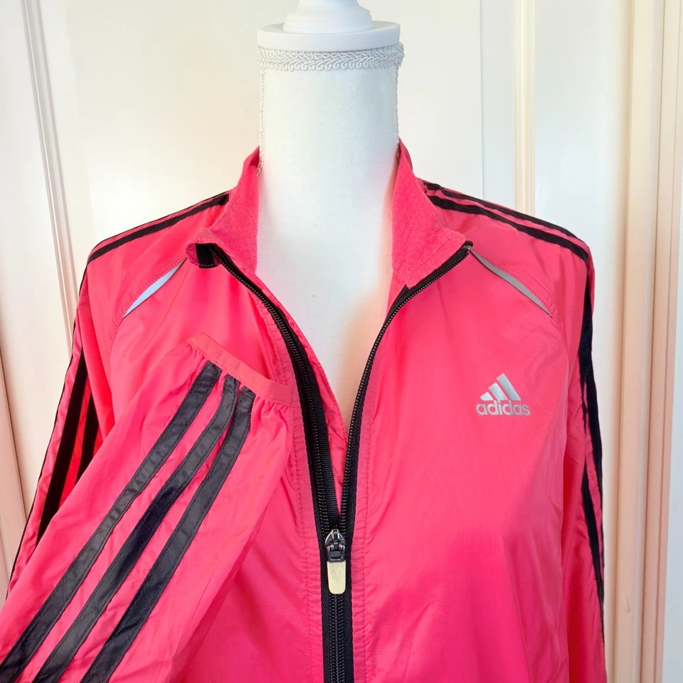 Adidas Jacke Damen 42 Rosa Gestreift Full Zip Langarm Formotion Response - Bild 3 von 4