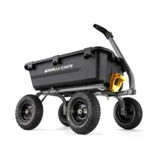 Gorilla Dump Cart 7-Cu-Ft Poly Garden Tool Black with 1200-Lb Weight Capacity