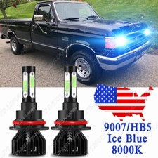 Para For Ford F150 F250 F350 1987 1988 1989 1990 1991 Kit de faro LED azul Hi-Lo