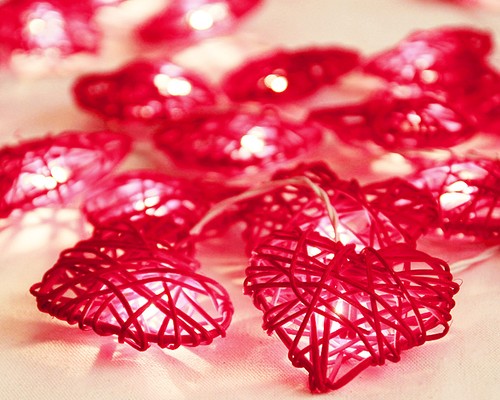 20 RED Love Heart Cane Rattan Light Wedding Romantic Decor Hanging BATTERY PWR - Picture 6 of 7