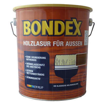 BONDEX Holzlasur für aussen 4 LTR Dünnschichtlasur Holzschutz Grundierung