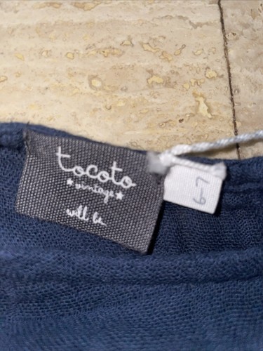 Tocoto Vintage NWT Navy Blue Dress Girls Size 6/7y - Picture 3 of 6