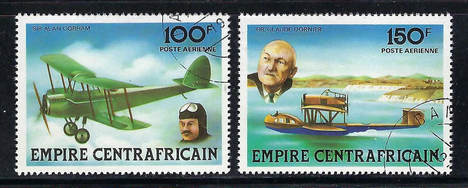 Central African Empire  - 1978 5v. CTO NH • Aviation History • Pioners - Image 3 of 3