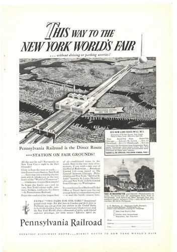 New York World's Fair Pennsylvania Railroad 1939 Travel Vacation Print Ad - Picture 2 of 2