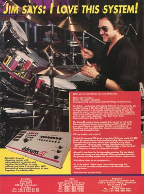 1993 Print Ad of ddrum AT Acoustic Drum Trigger System w Jim Keltner