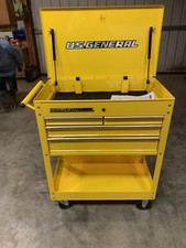 Roller Cart Tool Cabinet Storage Chest Box Yellow 4 Drawer 580 Lb Capacity