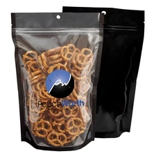 50 pcs Clear/Black Mylar 7.5" x 11.5" Stand Up Pouch Zip Lock Smell Proof Bags