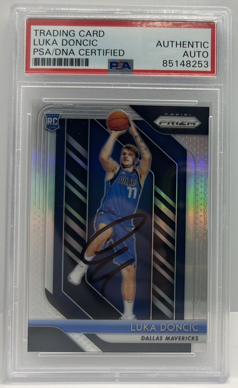 Luka Doncic Signed 2018-19 Panini Prizm Silver #280 Auto PSA/DNA RC Mavericks