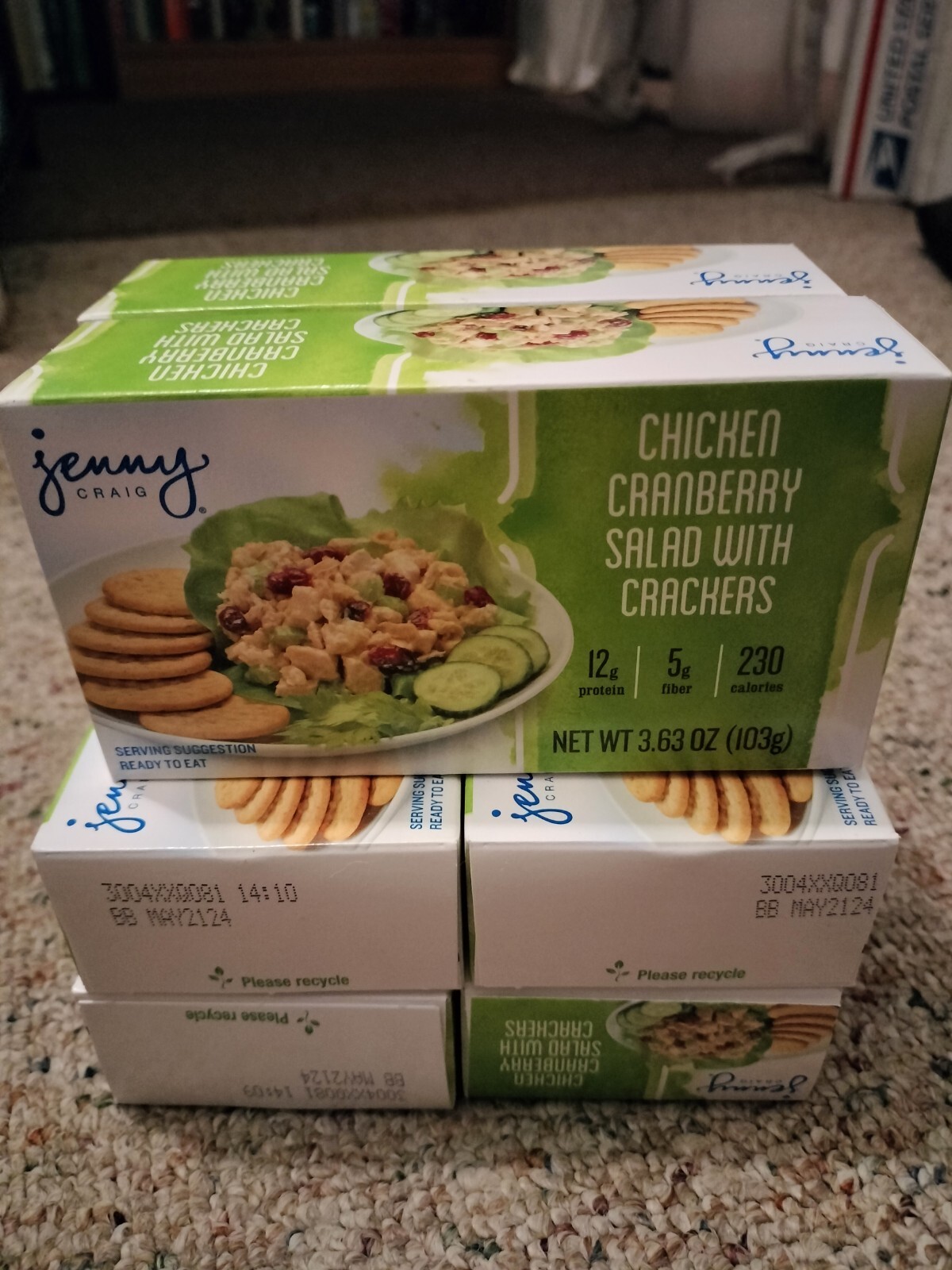 6x Jenny Craig Chicken Cranberry Salad W Crackers 3.63oz Exp 5/2024