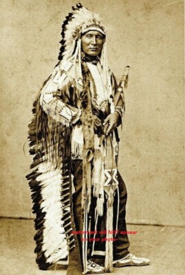 1877 Chief Touch the Clouds PHOTO 7 ft tall! Crazy Horse Cousin