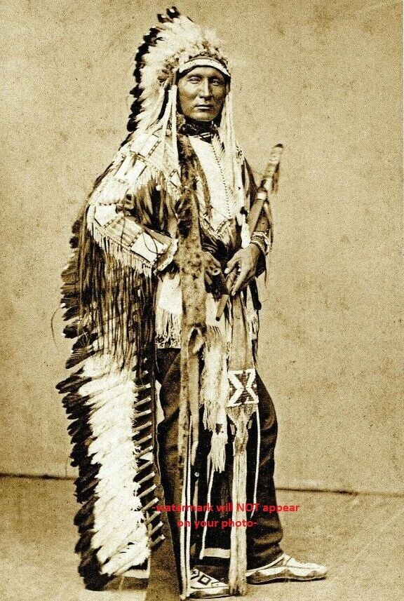 1877 Chief Touch the Clouds PHOTO 7 ft tall! Crazy Horse Cousin  Native American