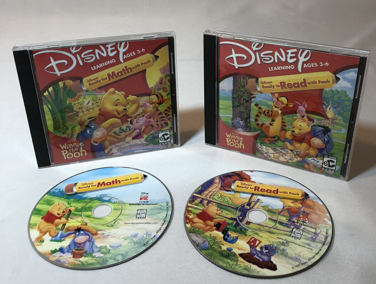 Disney Ready for Math & Ready to Read with Winnie the Pooh Ages 3-6 Kids CD ROM