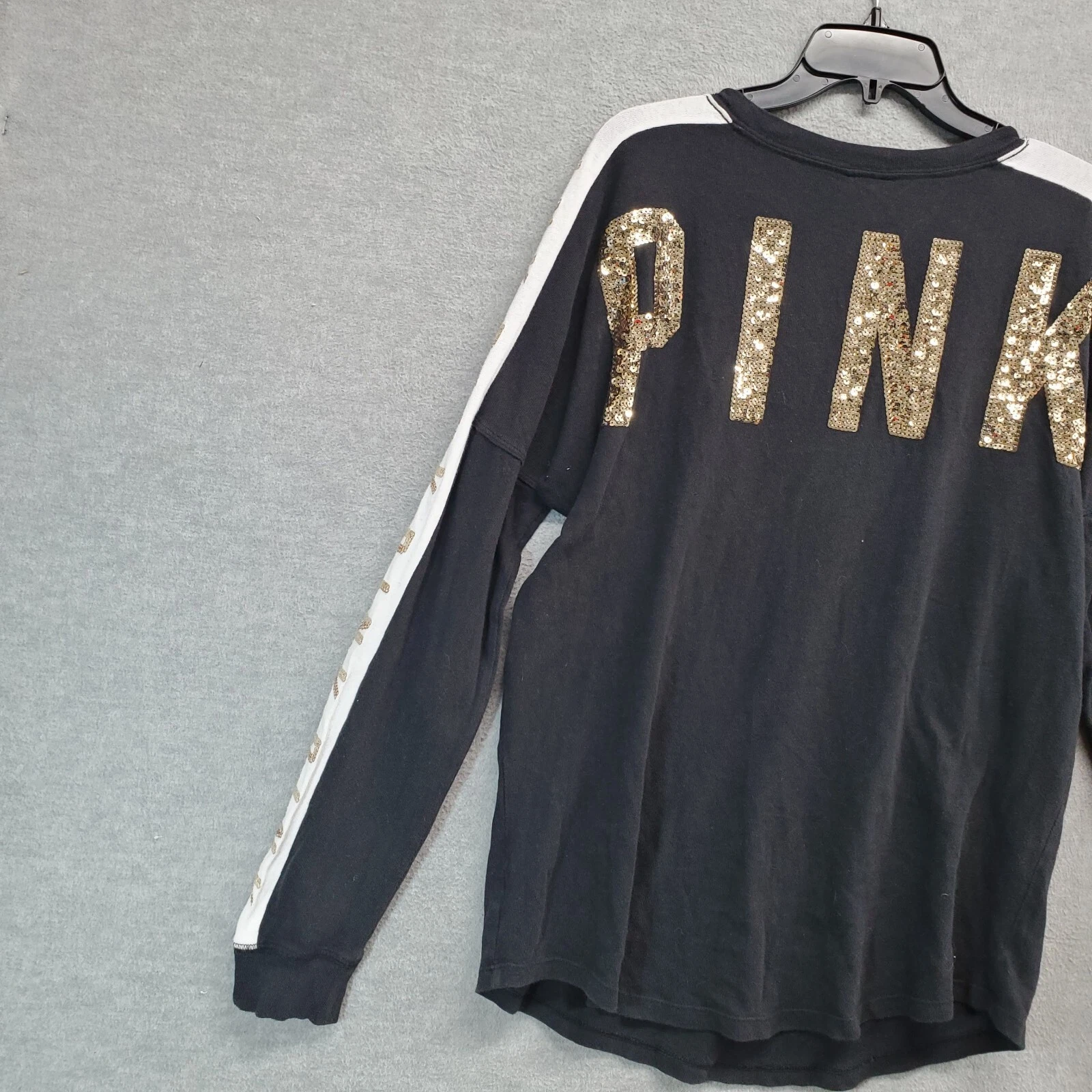 victoria-secret-vs sequin bling logo pullover sweatshirt