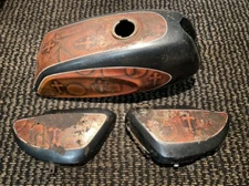 OEM Kawasaki H1 original custom painted 69-70 gas tank oil tank side cover vtg 