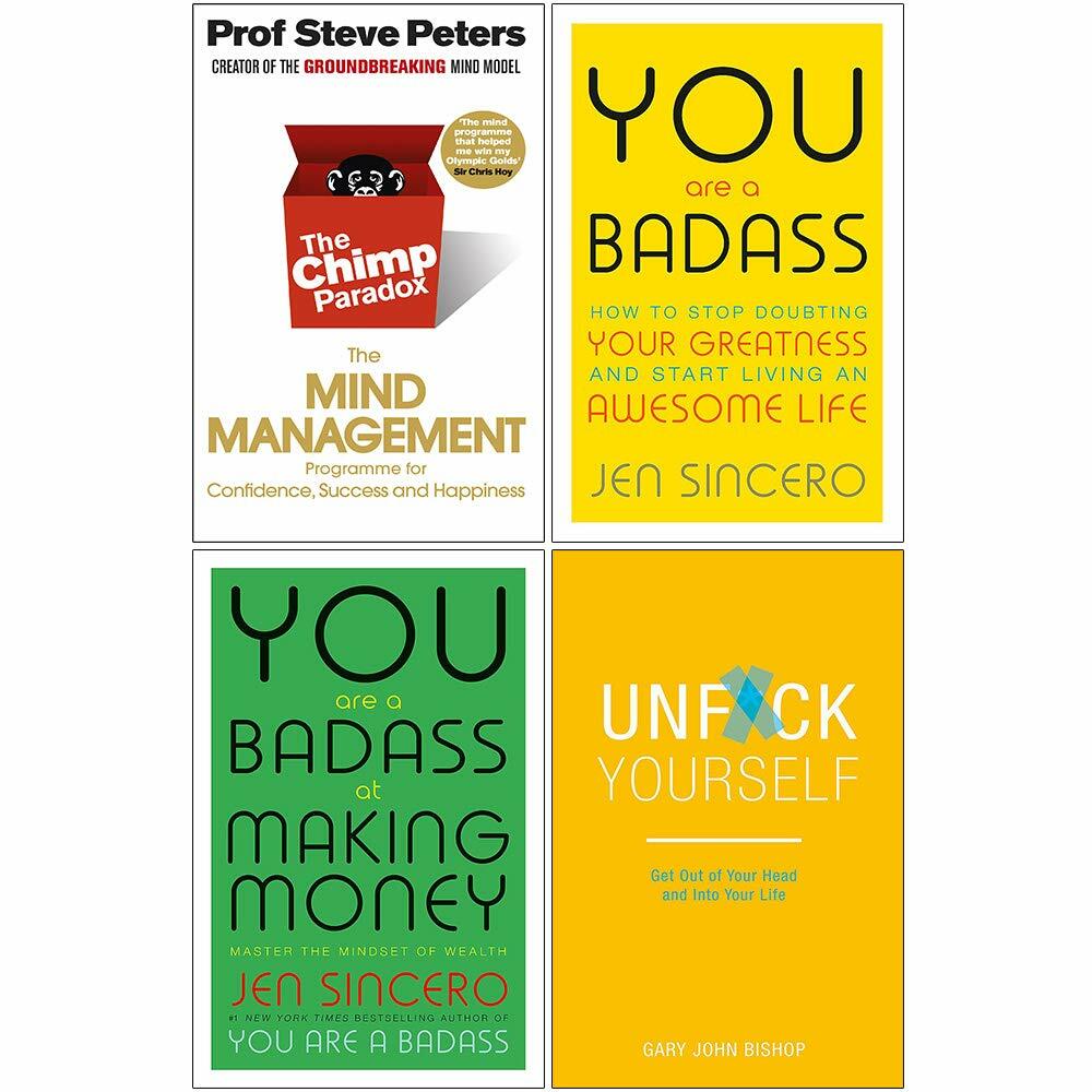 Chimp paradox,you are a badass,at making,unfck yourself 4 books Collection Set