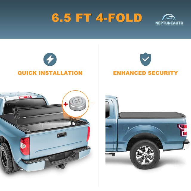 6.5FT 4-Fold Tonneau Cover For 2002-2020 Dodge Ram 1500 ...