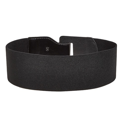 NEW Women's Elastic Stretch Cinch Waist Belt Classic Fashion Wide WaistbandBlack - Picture 3 of 7