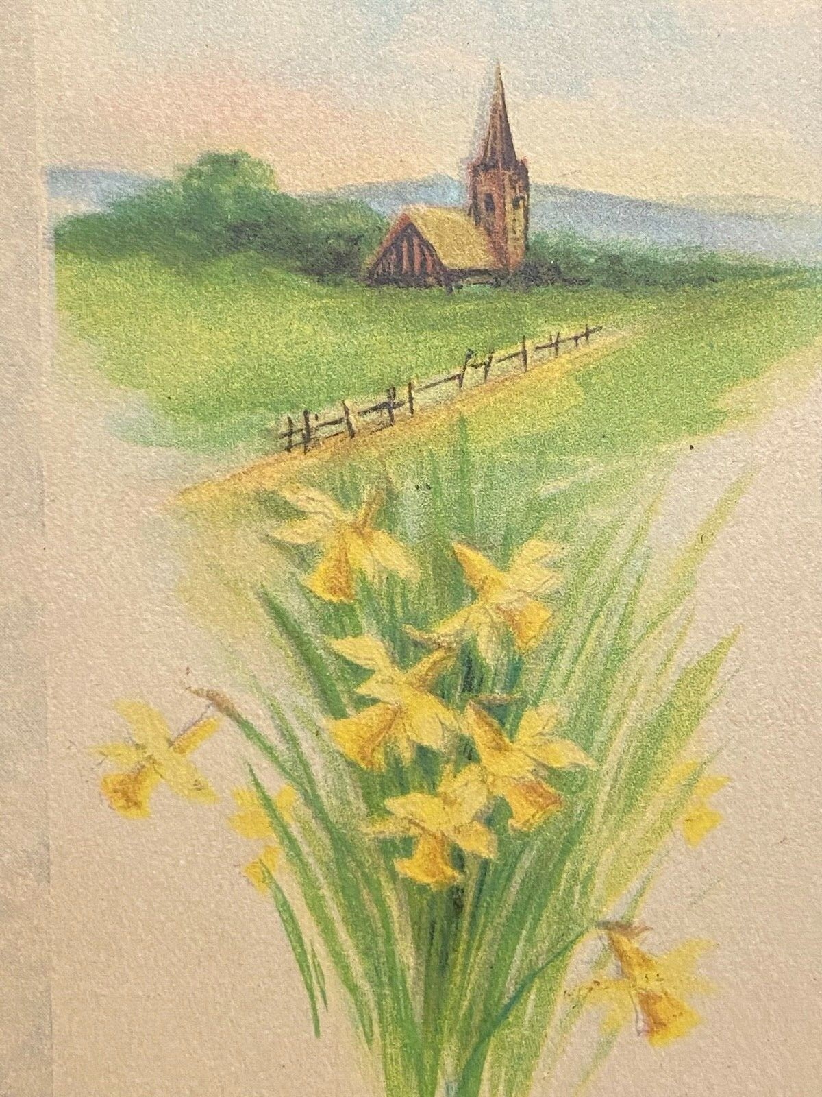 1918 *SUNCOOK, NEW HAMPSHIRE* {EASTER} POSTCARD+FANCY BARS CANCEL+SC