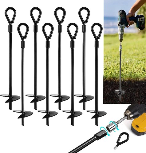 15” Ground Anchors 8pcs Easy to Use with Drill, 3" Helix Diameter, Heavy Duty... - Picture 2 of 10