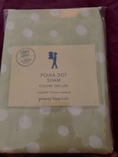 NEW Pottery Barn Kids GREEN Polka DOT SHAM Standard Pillowcase