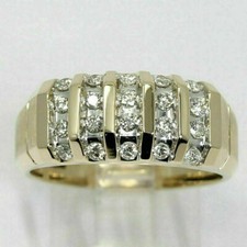 3Ct Round Cut Lab-Created Diamond Men's Wedding Band Ring 14k Yellow Gold Plated