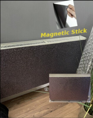 Heizkörperabdeckung Glitzer Magnetstick grau silber