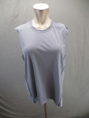 ADIDAS CLIMALITE Size L Men Gray Dropped Armhole Crew Neck Athletic Tank Top 717