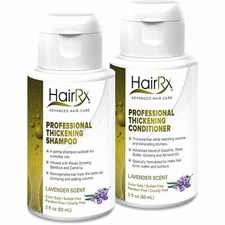 HairRx Professional Thickening Shampoo & Conditioner Travel Set, Luxurious Lathe