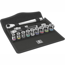 Wera 05003785001 8100 SB HF 1 Zyklop Metal Ratchet Set, 3/8" Drive, Metric