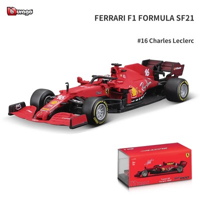 Bburago 1:43 2021 Ferrari F1 Formula SF21 #55 #16 Alloy Toy Car Model