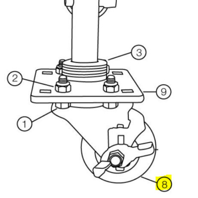 Boss Part # MSC09219 - Replacement Caster Dolly Wheel Small 3 in. - One Wheel...