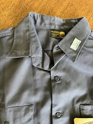 1960's Men's Burlington Deadstock Work Shirt Size 16 1/2 Short | eBay