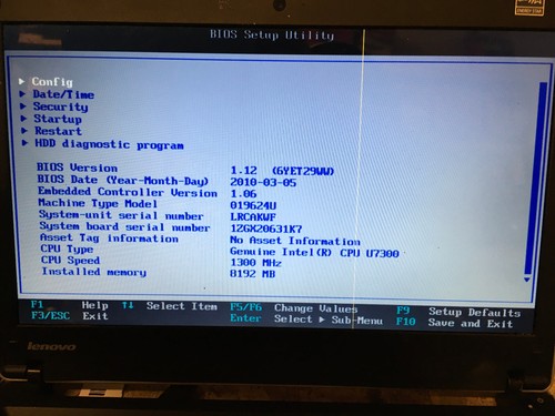 Lenovo ThinkPad Edge 13" Intel Core 2 Duo SU7300 BOOTS TO BIOS, NO RAM/HDD -EQ - Picture 2 of 8